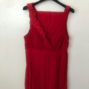 Musani Couture red pleated dress/scarf.